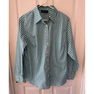 Jones New York Signature Women's Size-Large, green Print Long Sleeve